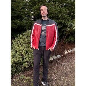 Wilsons Leather M Julian Men’s Size XXL Red Black Moto Racer Jacket Retro Y2K